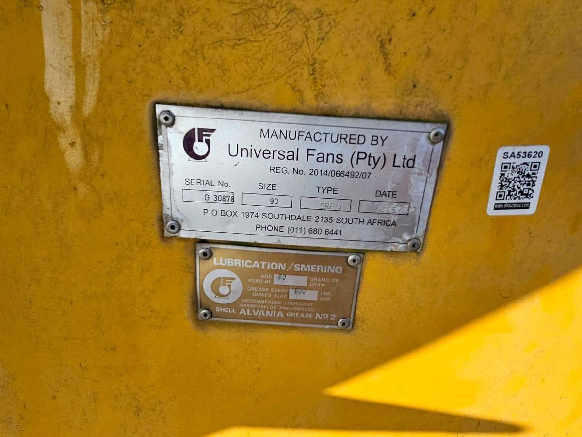Used 90 5RP3 UNIVERSAL FAN WITH 90 KW ELECTRIC MOTOR