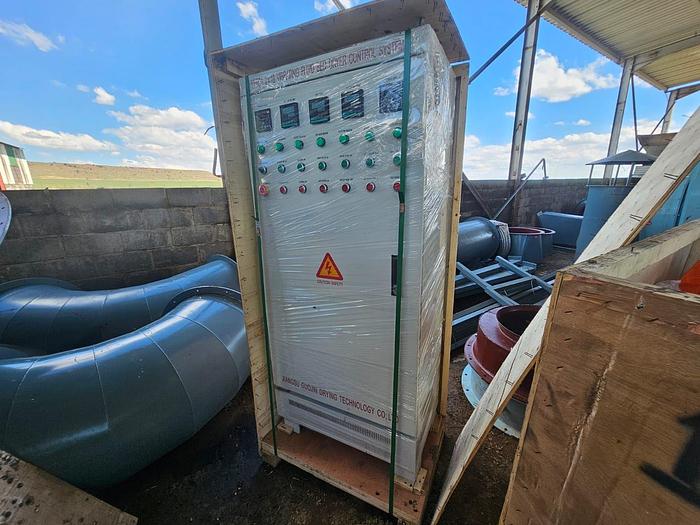 Used COMPLETE (BRAND NEW) 2024 VIBRATING FLUID BED DRYER UNIT, WITH FANS, OVEN, VIBRATORS, DUCTING, CYCLONES, CONTROL PANELS, SCREW FEEDERS, GEARBOXES & MOTORS