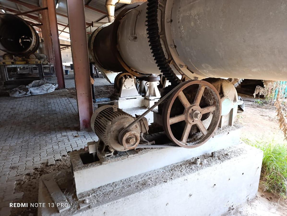 Used ROTATING DRUM COOLER WITH BAG FILTER CHUTE WITH FRAME & GALVANIZED DUCTING PIPES