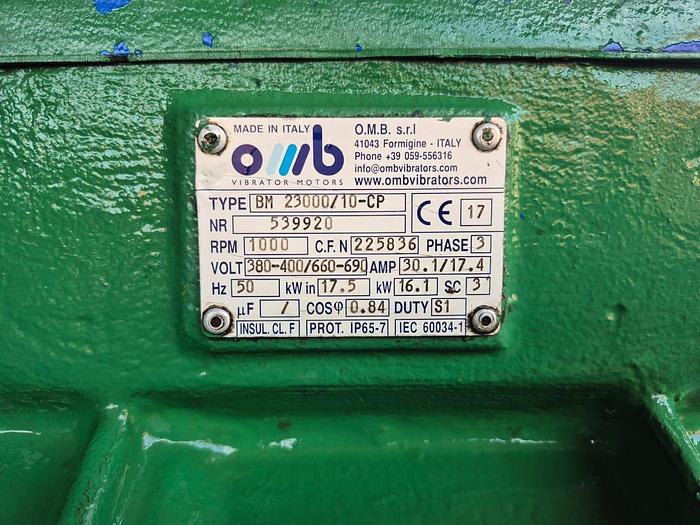 Used OMB VIBRATORS 17.1KW 3 PHASE VIBRATING MOTOR