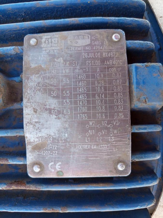 Used WEG 4X4 PUMP ON PLATFORM WITH ELECGRIC MOTOR