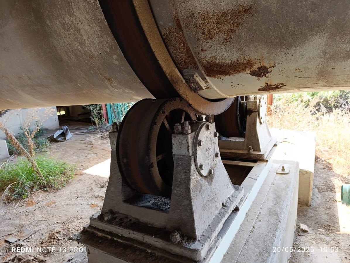 Used ROTATING DRUM COOLER WITH BAG FILTER CHUTE WITH FRAME & GALVANIZED DUCTING PIPES