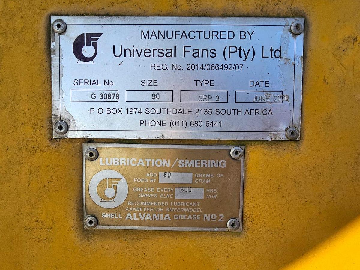 Used 90 5RP3 UNIVERSAL FAN WITH 90 KW ELECTRIC MOTOR