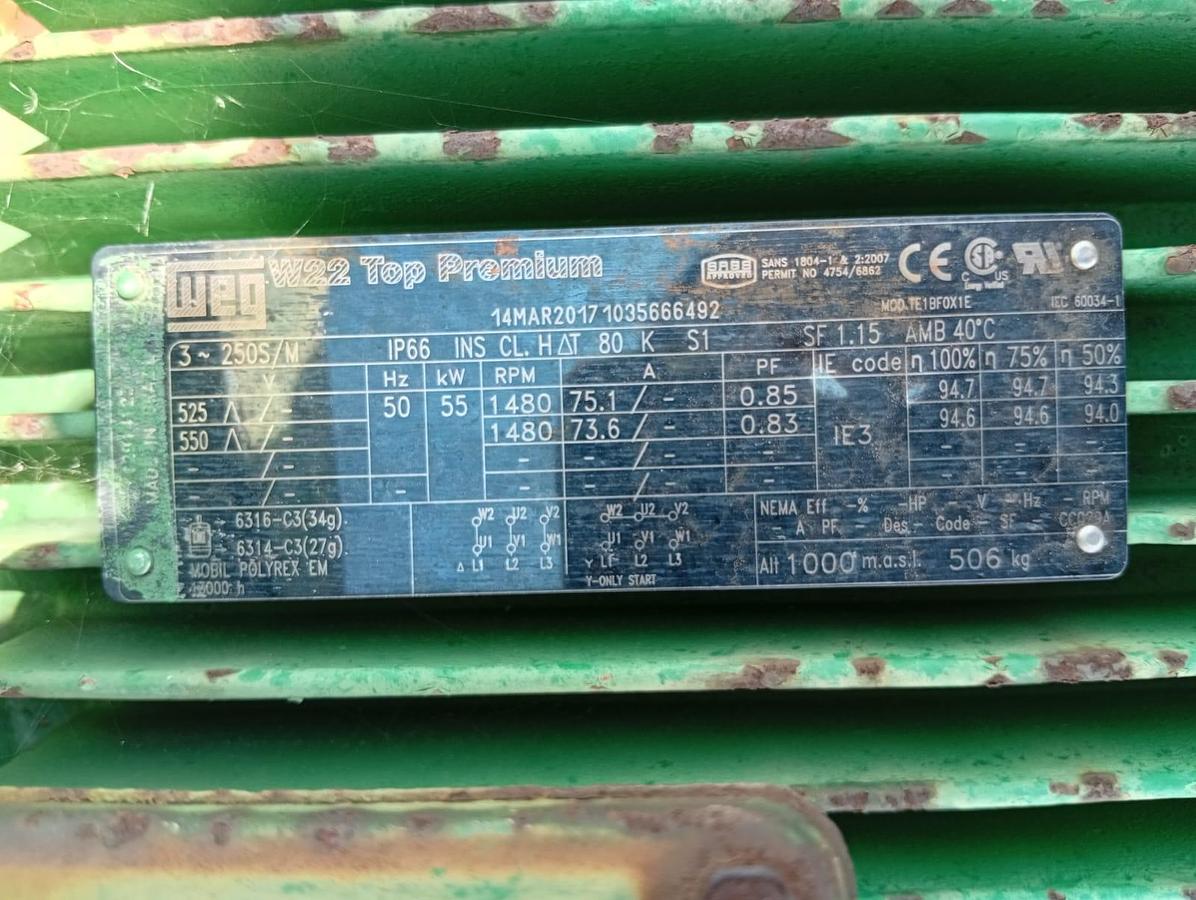 Used SELF-PRIMING CENTRIFUGAL PUMP SYSTEM WITH 55KW ELECTRICAL MOTOR