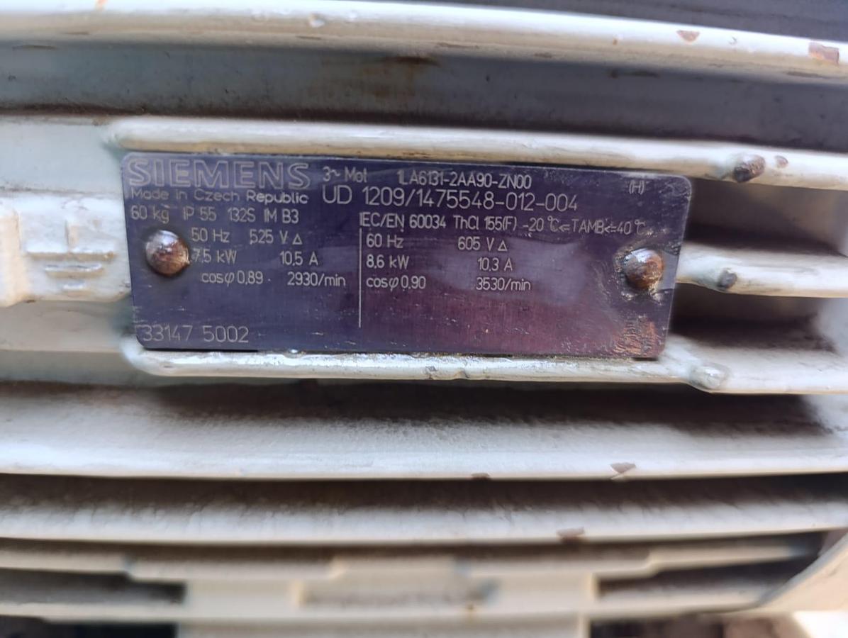 Used SIEMENS INDUSTRIAL FAN 7.5KW