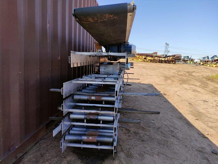 Used 1 X 100 M PACKING LINE ROLLER CONVEYOR STRUCTURE COMPLETE WITH DRIVES UNIT (TESTED)