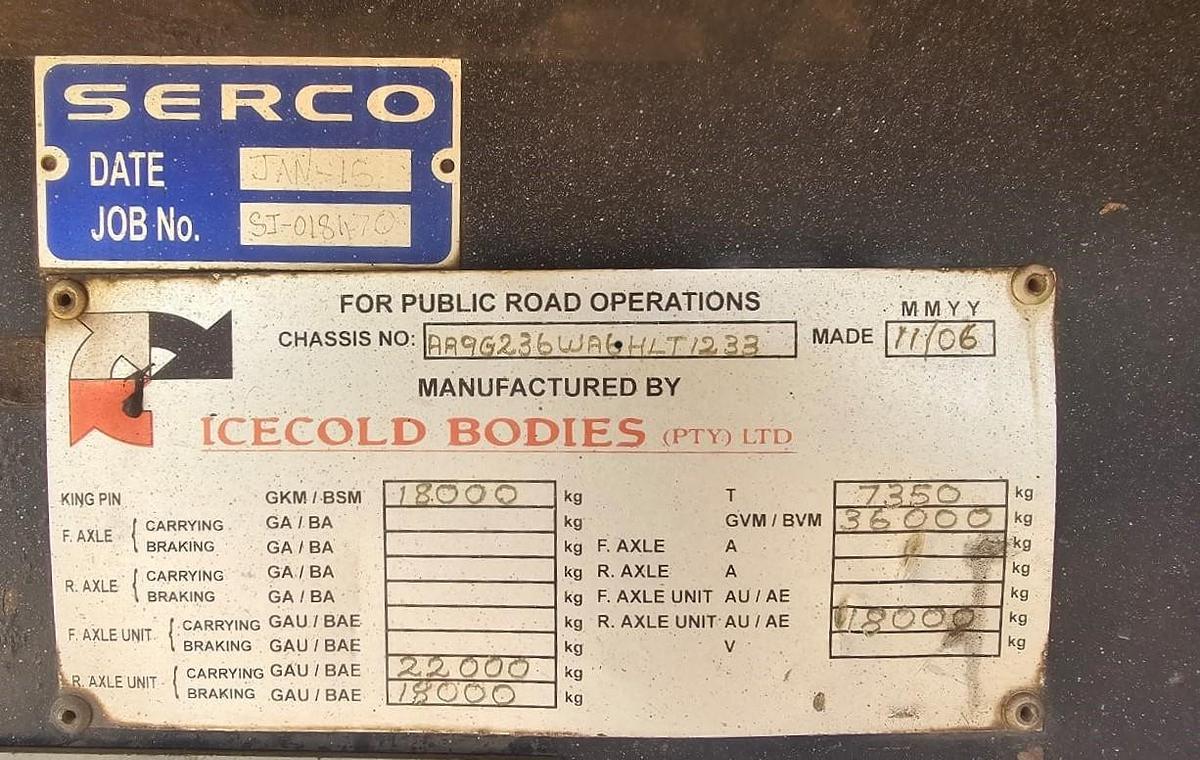 Used INSULATED TRUCK TRAILER - OPERATIONAL - WITH NATIS - TRUCK NOT INCLUDED
