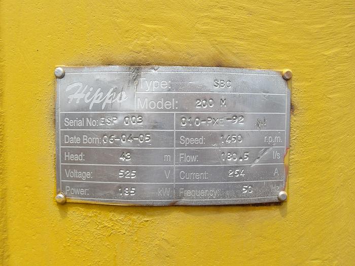 Used HAZELTON 200M SLURRY PUMP (NOT TESTED)