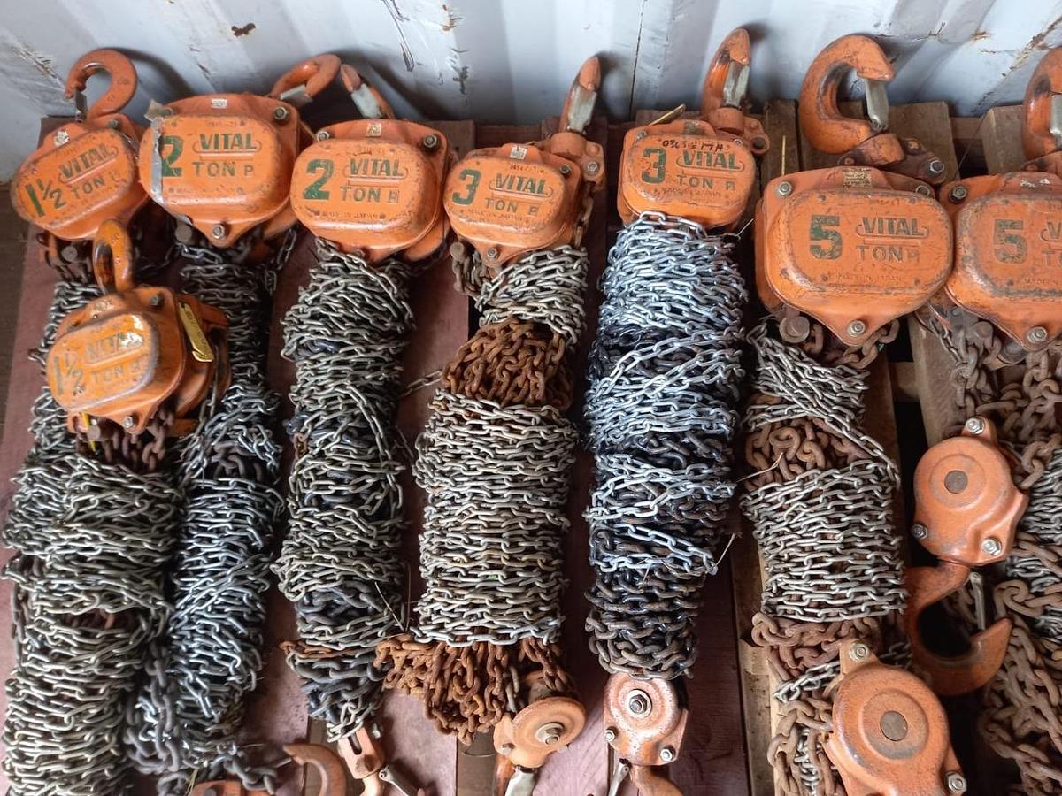 Used VARIOUS TON VITAL CHAIN BLOCKS - USED CONDITION