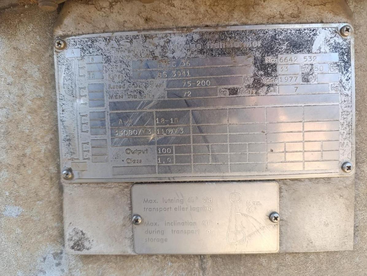 Used 33 KV TRANSFORMER SCRAP - USED CONDITION