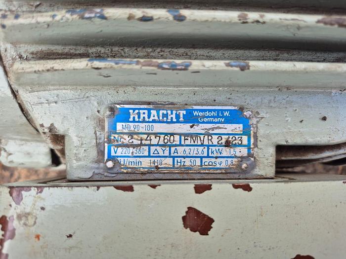 Used KRACHT 1.5KW ELECTRIC MOTOR