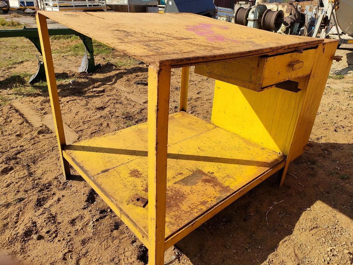 Used STEEL CABINET AND WORK BENCH