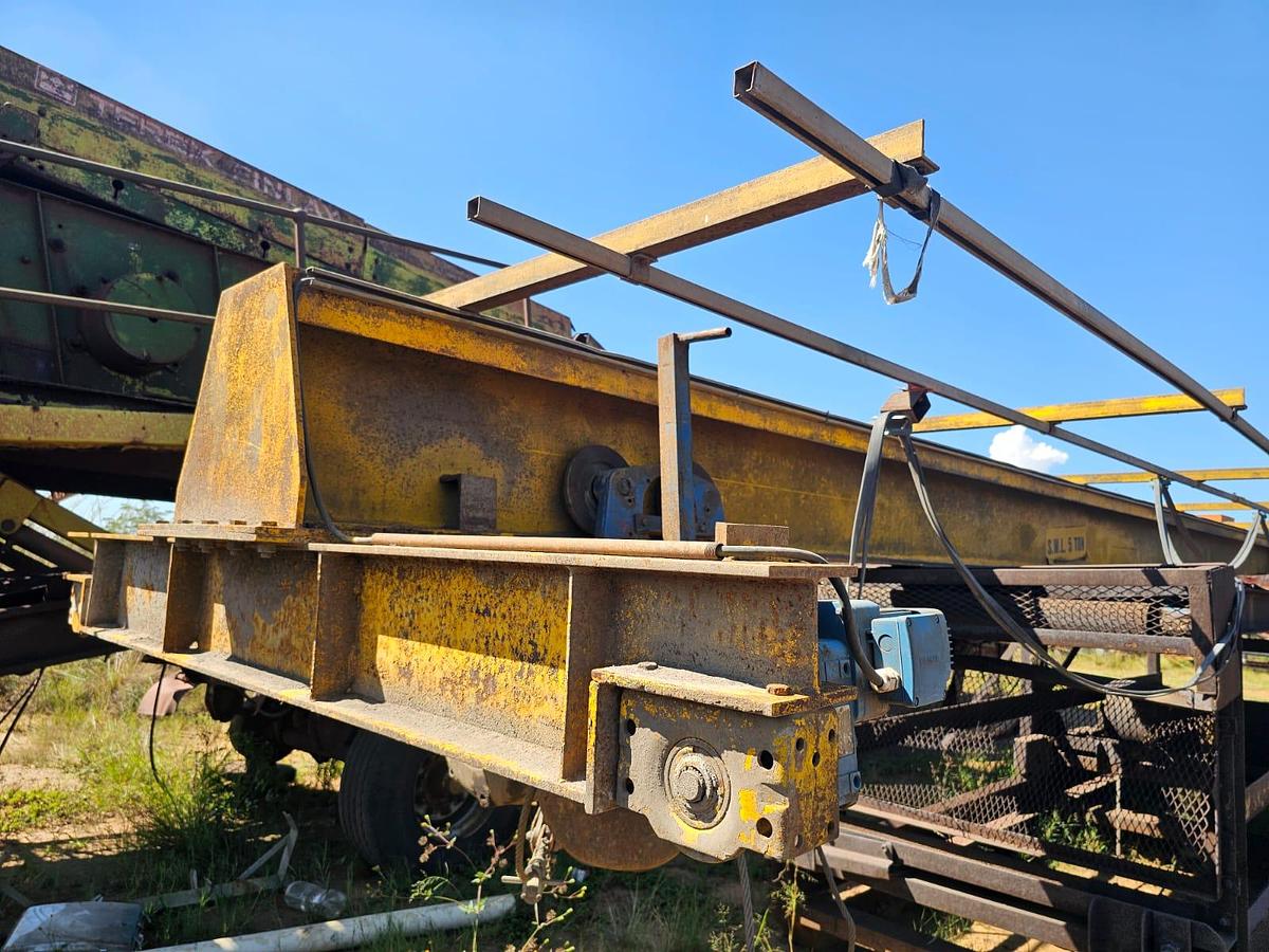 Used 5 TON OVERHEAD CRANE WITH REMOTE 2 X ELECTRIC 7.5 KW ELECTRIC MOTORS AND GEARBOX REMOTE GENERAL INFORMATION S