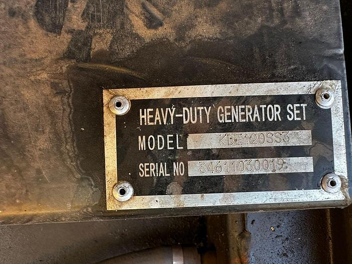 Used 120 KVA KIPOR 400 VOLT DIESEL GENERATOR (VERY GOOD OPERATIONAL)