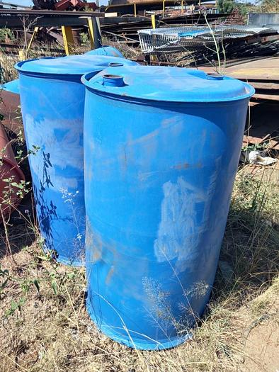 Used 210 LITRE PLASTIC DRUMS WITHOUT CAPS
