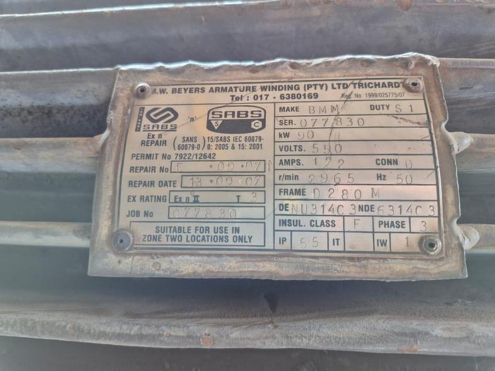 Used BMM 90KW ELECTRIC MOTOR