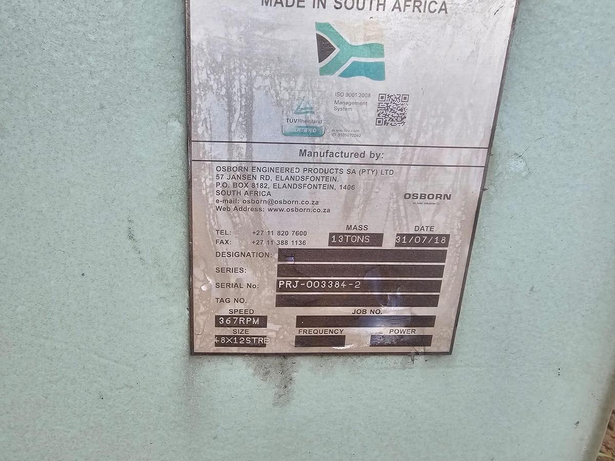 Used OSBORN JAW CRUSHER (48 INCH X 12 INCH)