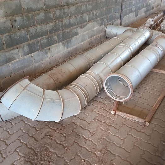 Used BAG FILTER CHUTE WITH FRAME & GALVANIZED DUCTING PIPES