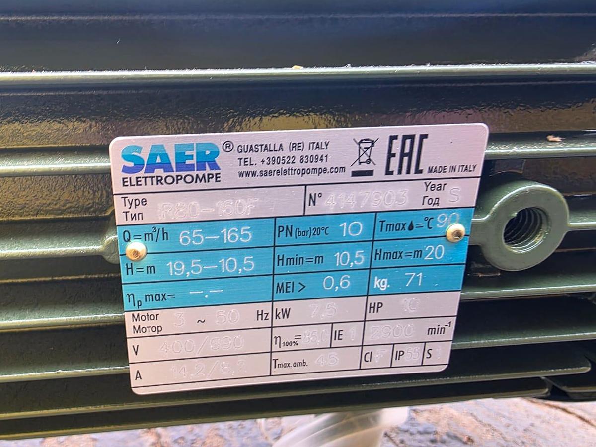 Used NEW 7.5 KW SAER WATERPUMP