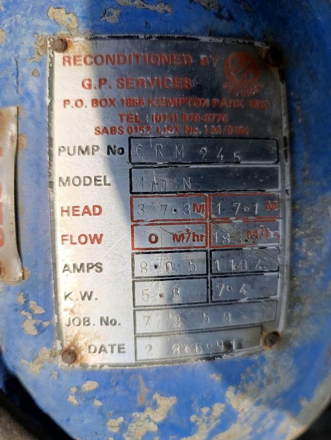 Used SUBMERSIBLE PUMP 5.6KW