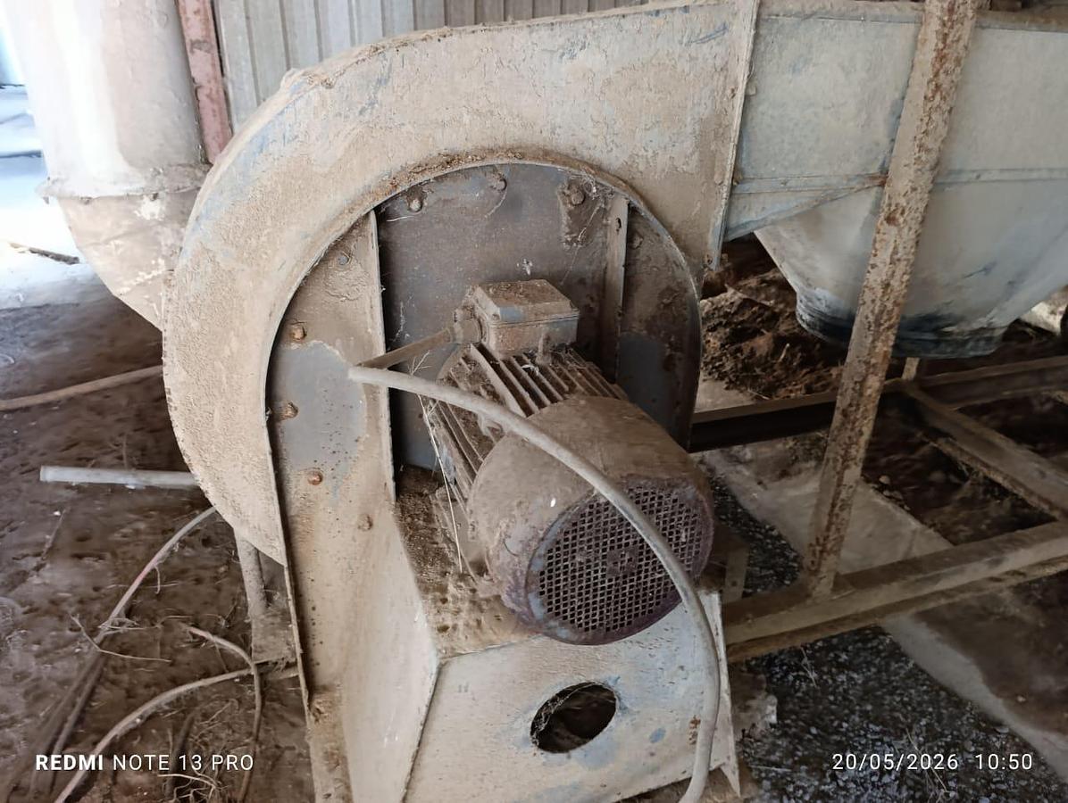 Used ROTATING DRUM COOLER WITH BAG FILTER CHUTE WITH FRAME & GALVANIZED DUCTING PIPES