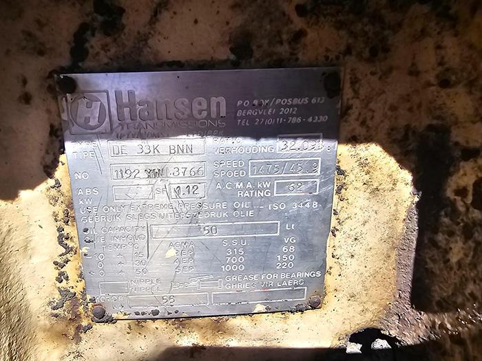 Used HANSEN GEARBOXES WITH ELECTRIC MOTORS & FLUIDDRIVES