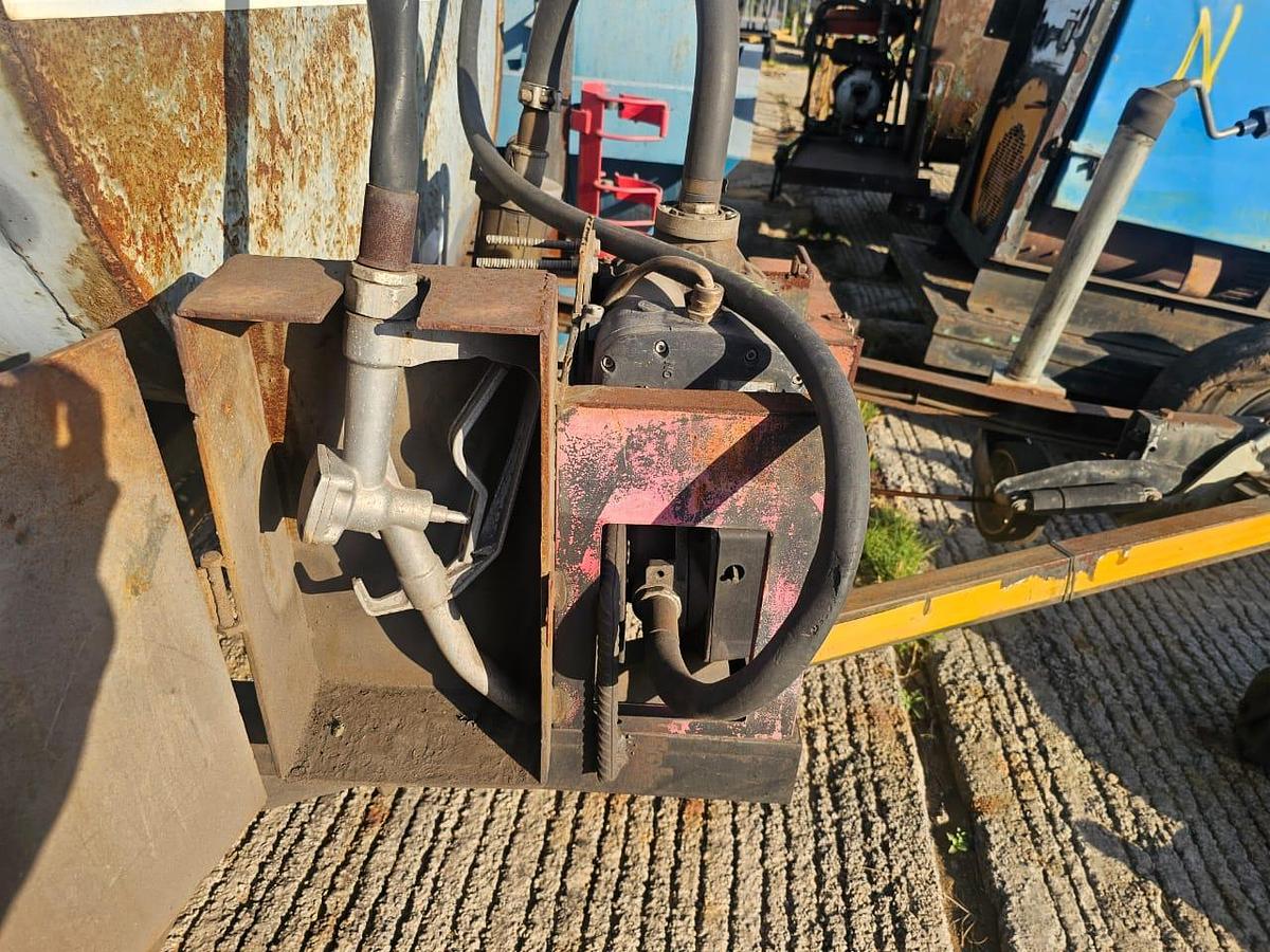 Used HEAVY DUTY 2500 LITRE DIESEL BOWSER TRAILER WITH PUMP & METER- USED CONDITION