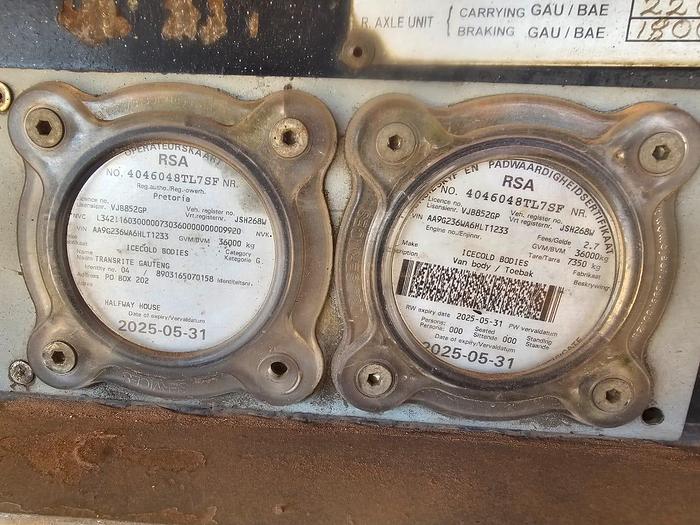 Used SERCO DOUBLE AXLE INSOLATED BODY TRAILER WITH RAVIOLI TAIL LIFT