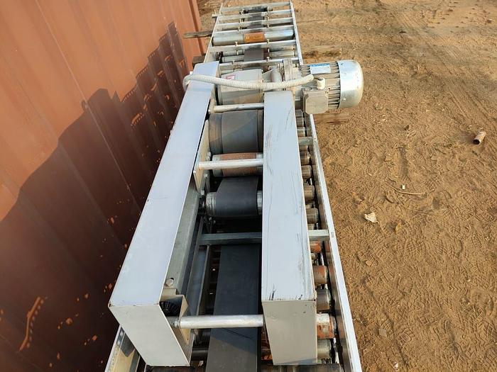 Used 1 X 100 M PACKING LINE ROLLER CONVEYOR STRUCTURE COMPLETE WITH DRIVES UNIT (TESTED)