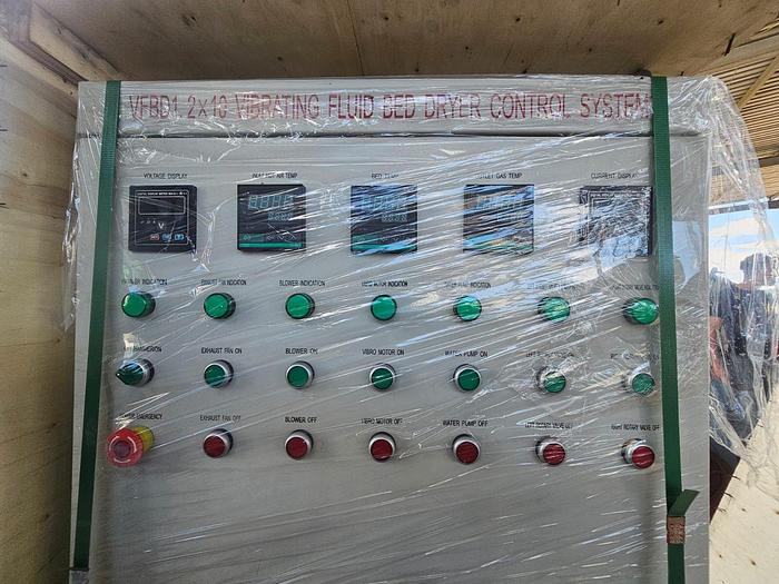 Used COMPLETE (BRAND NEW) 2024 VIBRATING FLUID BED DRYER UNIT, WITH FANS, OVEN, VIBRATORS, DUCTING, CYCLONES, CONTROL PANELS, SCREW FEEDERS, GEARBOXES & MOTORS