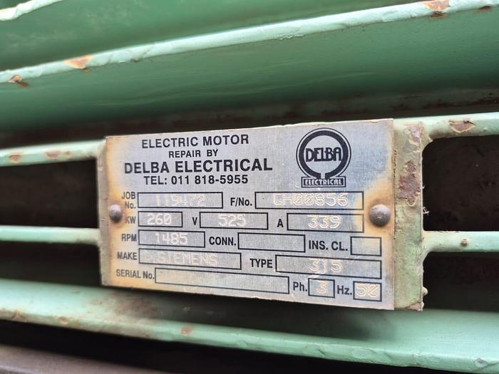 Used DELBA ELECTRICAL SIEMENS 260KW ELECTRIC MOTOR