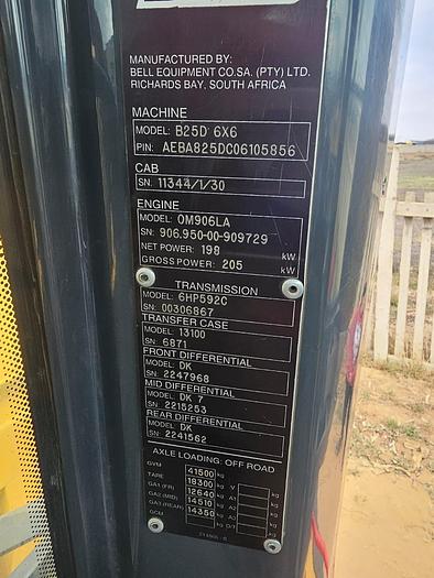 Used BELL B25D 6X6 FULLY EQUIPPED ARTICULATED SERVICE TRUCK/UNIT (RUNNER)