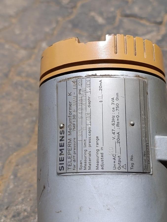 Used SIEMENS DIFF PRESSURE VALVE 130 TO 640 MBAR