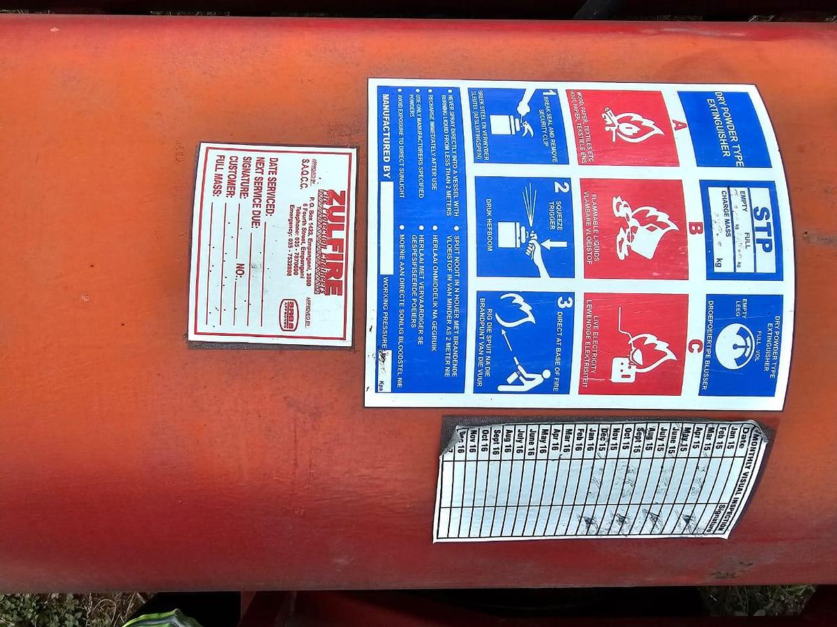 Used SINGLE AXLE 125KG (2) DRY CHEMICAL POWDER FIRE EXTINGUISHER TRAILER
