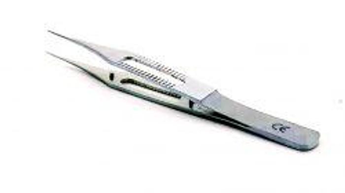Used Ophthalmic Forceps Hoskins Straight Plain Steel 90mm (3-1/2in)