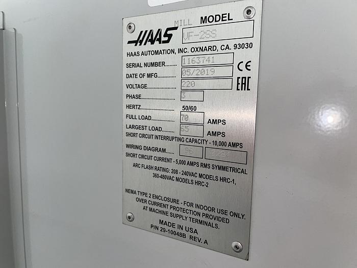 Used 2019 HAAS VF-2SS CNC Vertical Machining Center