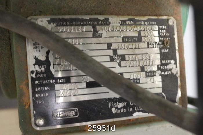 Used Fisher 125 8" Valve, Cast Iron Body, 17-4Ph Shaft, Size 30, Pdto Action, Series 3600 Positioner #25961