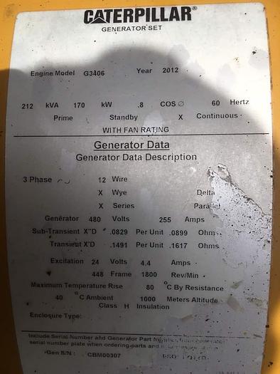Used Caterpillar G3406 PTG