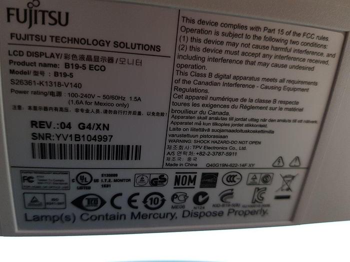 Gebraucht Fujitsu B19-5 ECO Monitor Bildschirm