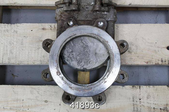 Used True Line 6" Air Operated Knife Gate Valve #41893