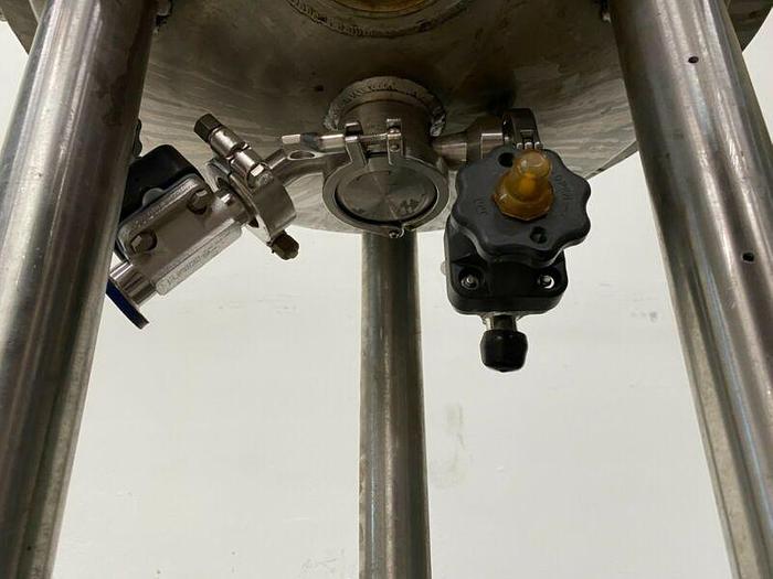 Used LEE 150 Liter Stainless Steel Jacketed 45 PSI Reactor w/ Sight Glass & Valves