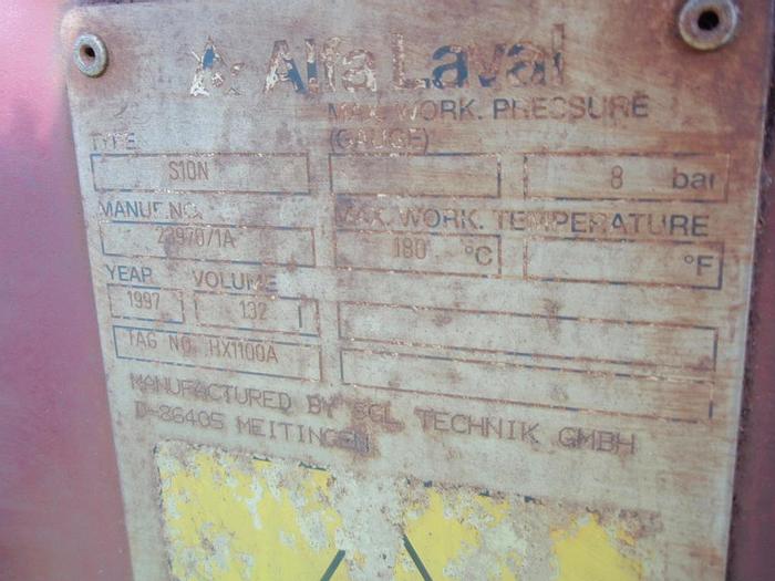 Used Heat Exchanger, Plate, 216 SF, Graphite, Alfa Laval (2) #S737129