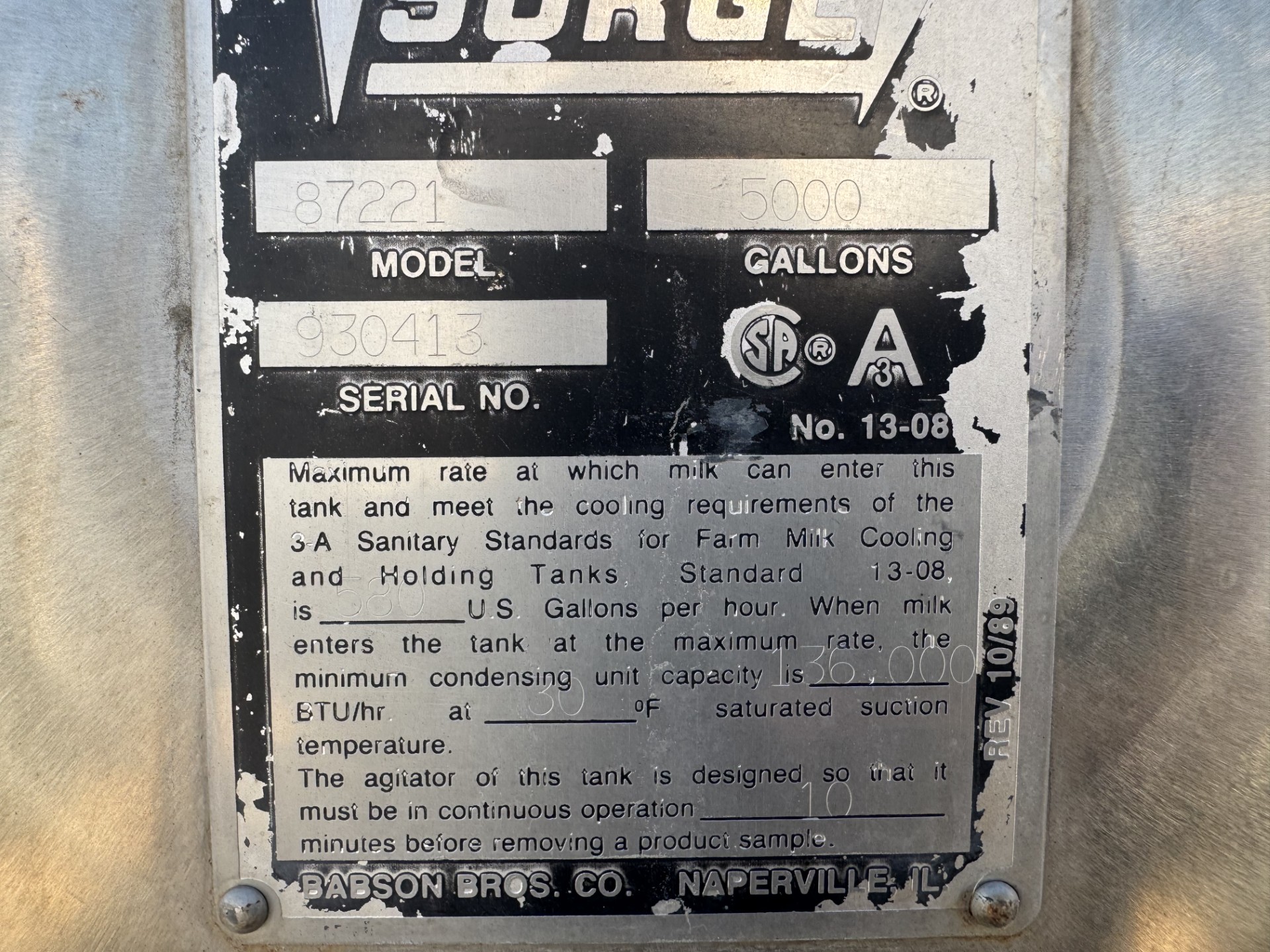 Refurbished 5,000 GALLON STORAGE TANK