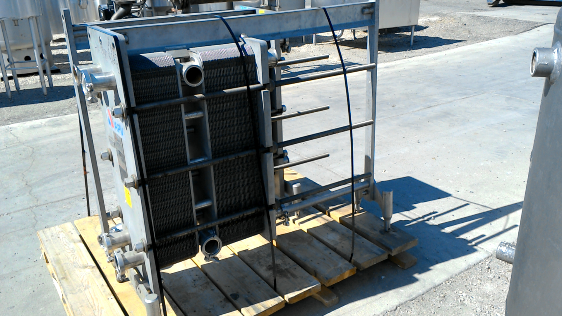 Used 357.5 SQ. FT. APV 2 SECTION PLATE HEAT EXCHANGER