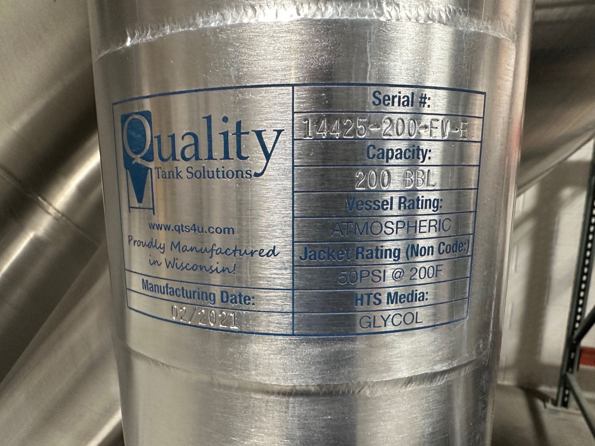 Refurbished 200 BBL FERMENTER TANK