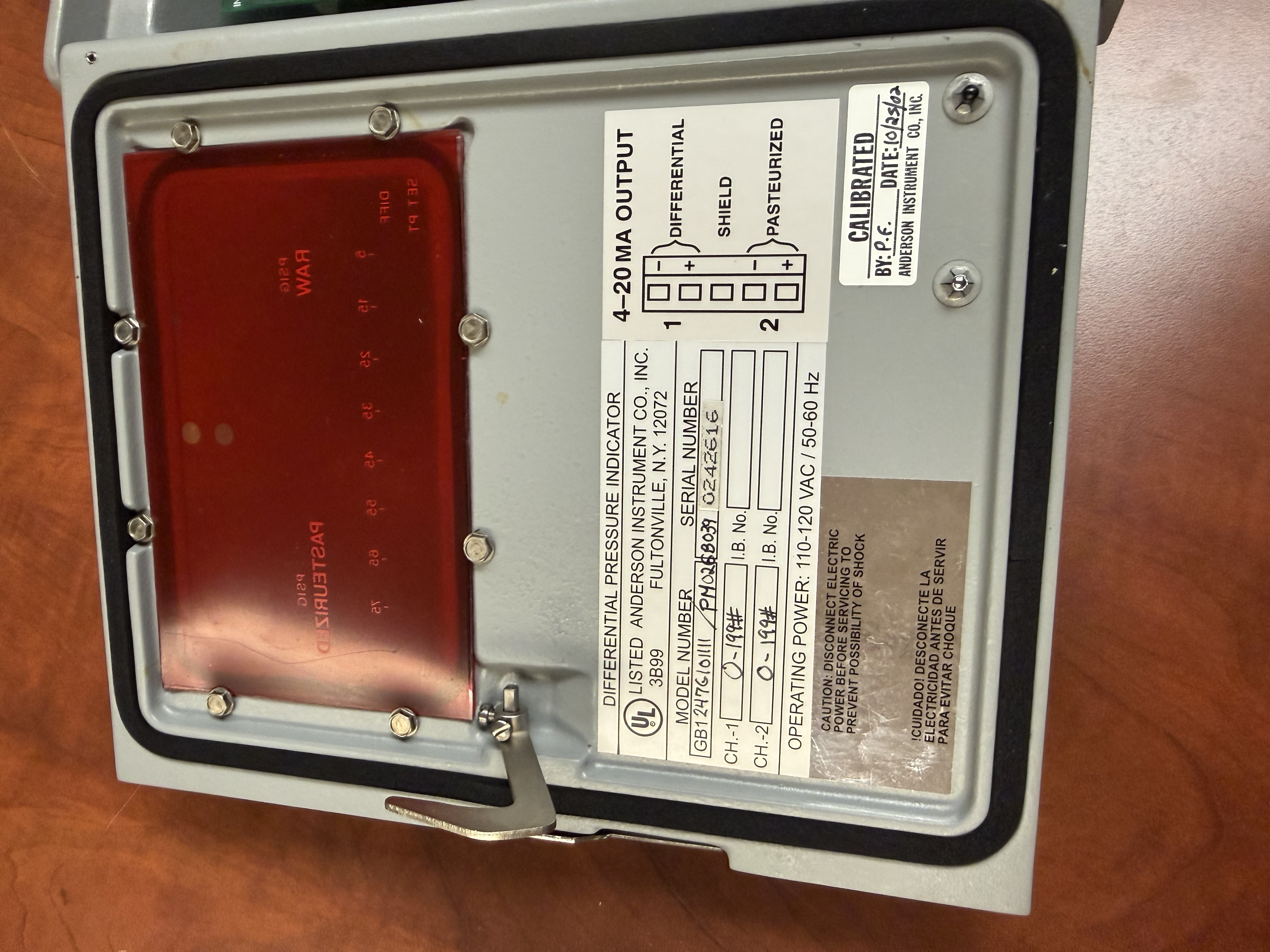 Tested ANDERSON INSTRUMENT GB1247G101111