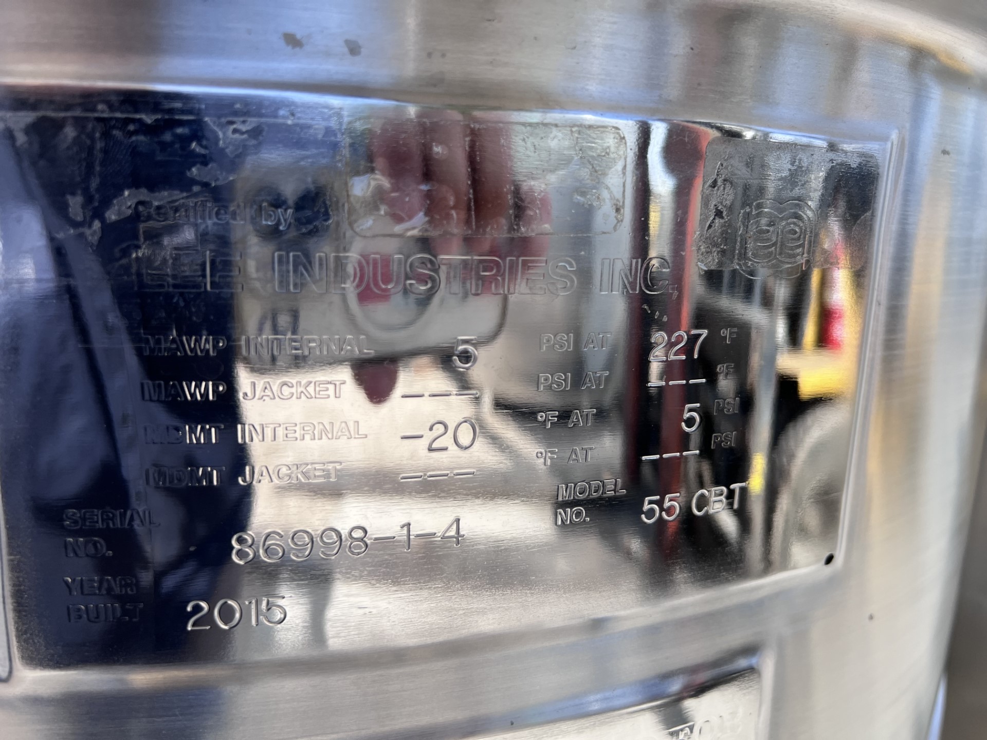 Used LEE REACTOR TANK