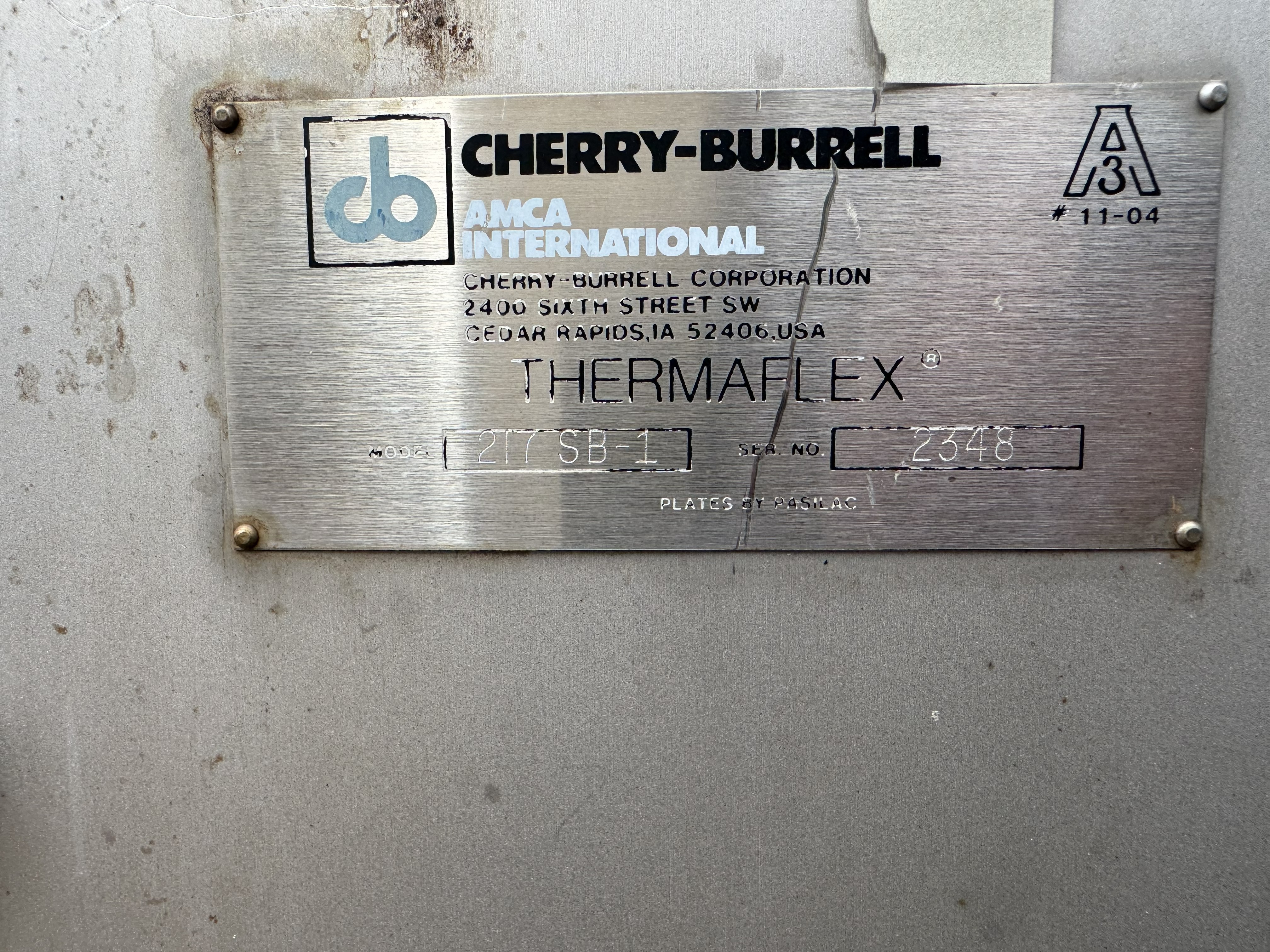 Used CHERRY BURRELL PLATE HEAT EXCHANGER