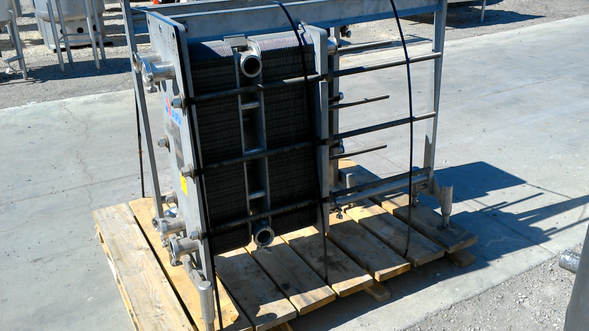 Used 357.5 SQ. FT. APV 2 SECTION PLATE HEAT EXCHANGER