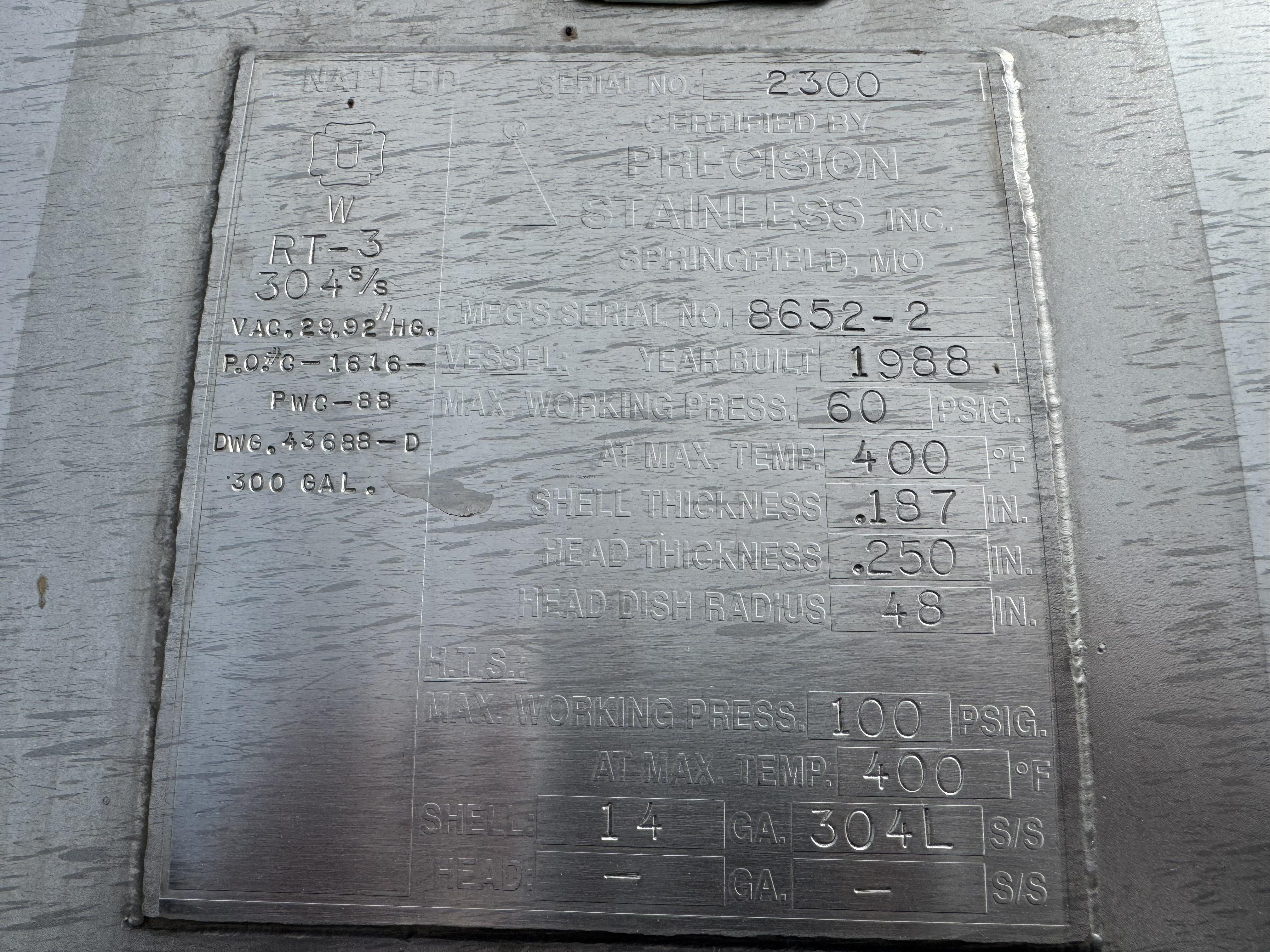 Refurbished PRECISION STAINLESS